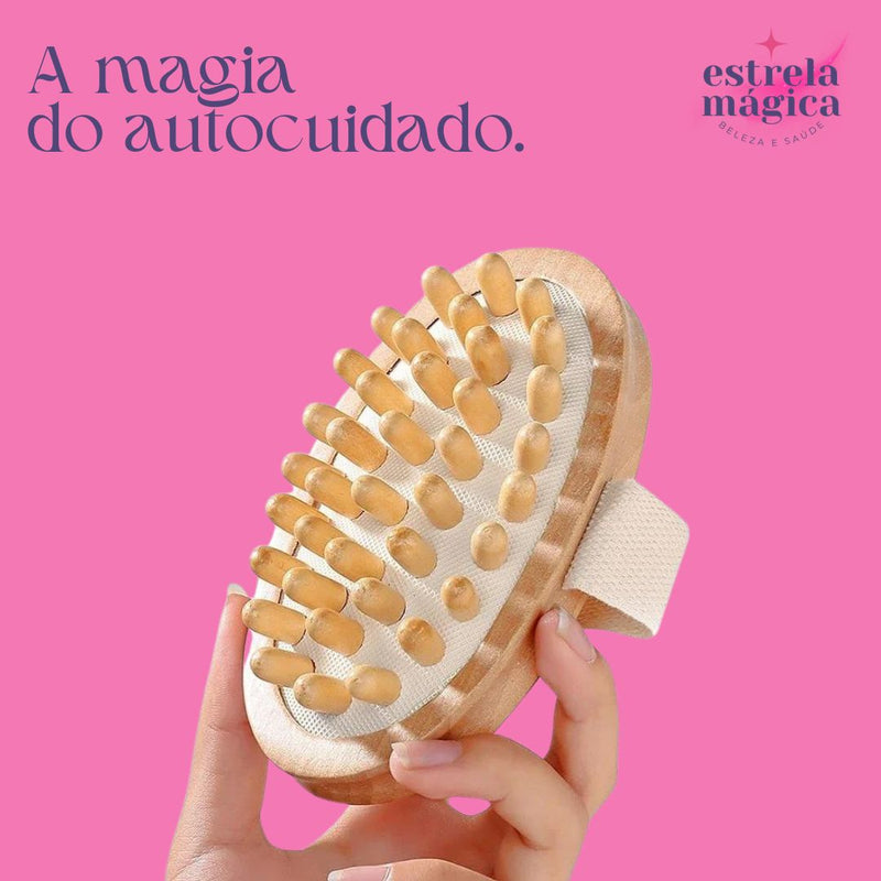 Escova Anticelulite e Massagem Capilar com Óleo Essencial - Beleza e Relaxamento Sustentável